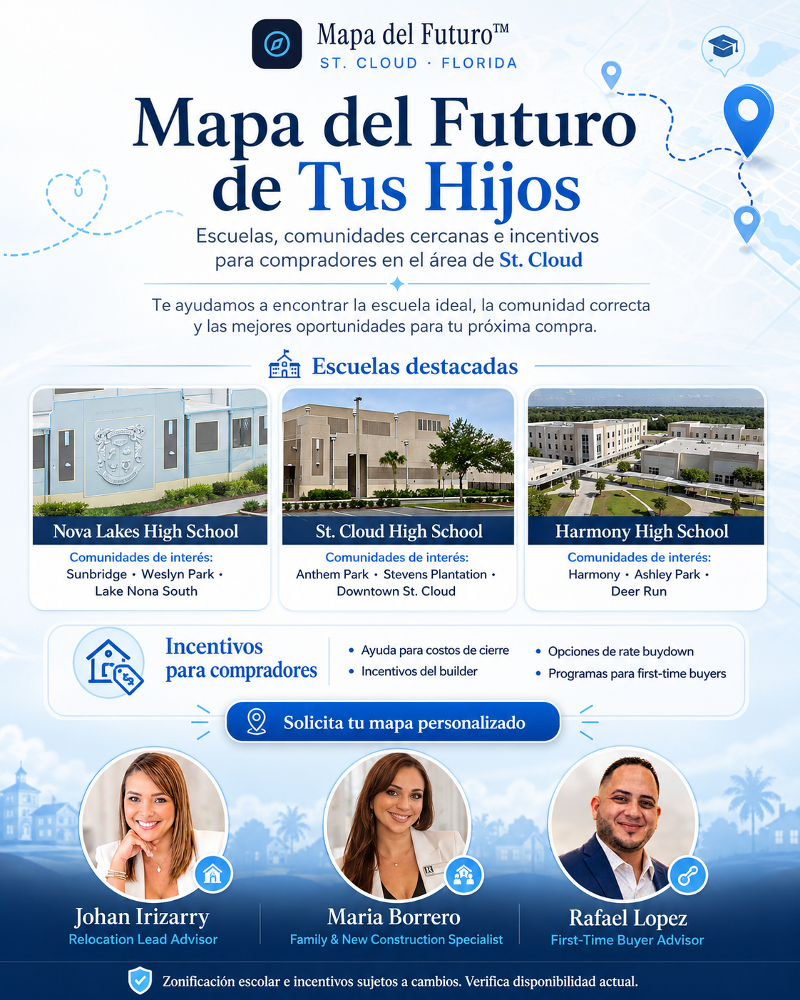 Portada del Mapa del Futuro de Tus Hijos — Escuelas, comunidades e incentivos en St. Cloud, FL